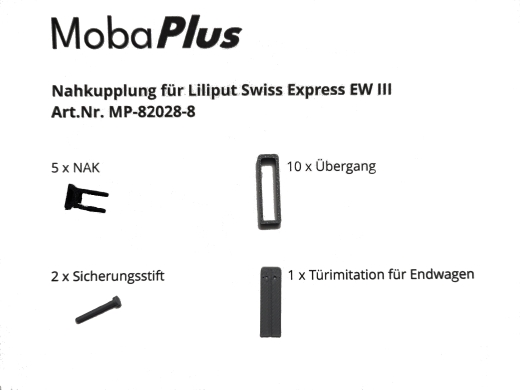 Nahkupplungsset für Liliput Swiss Express EW III