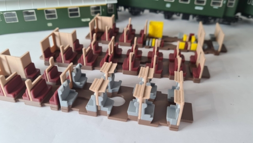 MF Inneneinrichtung für Märklin 4067: DB Umbauwagen 1. und 2. Klasse Mehrfarbig