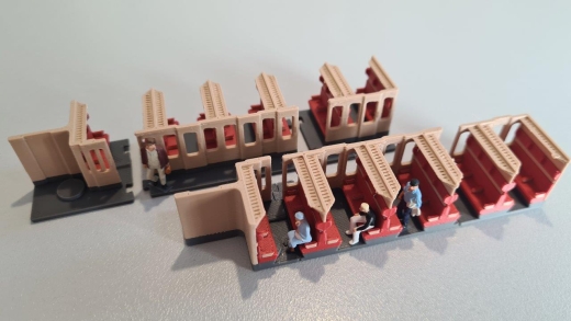 Inneneinrichtung für Märklin 4022 4033, Primex 4198: Abteilwagen Mehrfarbig