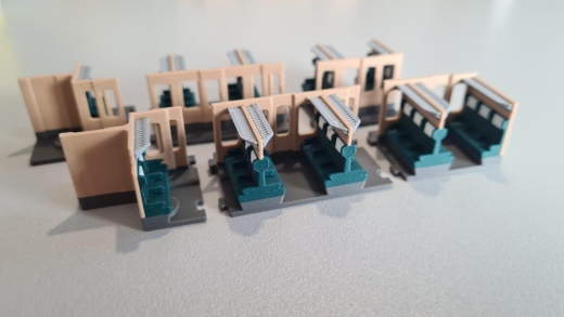 Inneneinrichtung für Märklin 4023, Primex 4197: D-ZUG Abteilwagen Mehrfarbig