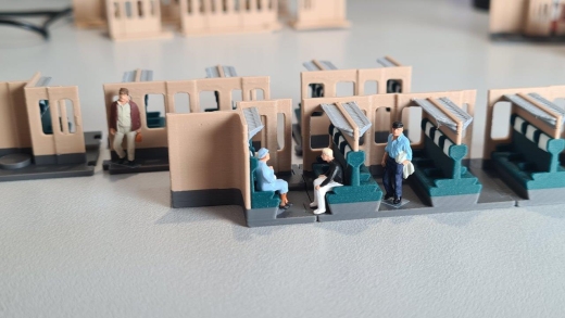 Inneneinrichtung für Märklin 4023, Primex 4197: D-ZUG Abteilwagen Mehrfarbig