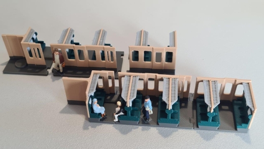 Inneneinrichtung für Märklin 4023, Primex 4197: D-ZUG Abteilwagen Mehrfarbig