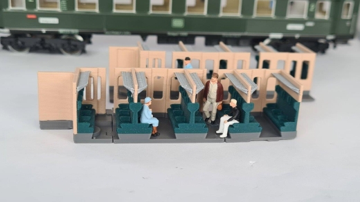 Inneneinrichtung für Märklin 4036 4037, Primex 4192 4193: DB / FS / CIWL Grossraumwagen Mehrfarbig