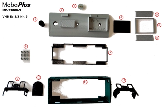 Kastendampflok VHE Ec 3/3 Nr. 5 : Umbausatz zu Basis Märklin 3000
