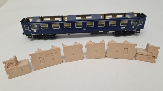 Inneneinrichtung für Märklin 4027 (4032): DB D-ZUG 1. Klasse Abteil