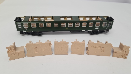 Inneneinrichtung für Märklin 4022 4033, Primex 4198: Grossraumwagen