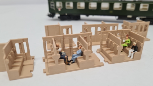 Inneneinrichtung für Märklin 4023, Primex 4197: D-ZUG Abteilwagen
