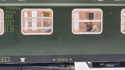 Inneneinrichtung für Märklin 4023, Primex 4197: D-ZUG Abteilwagen