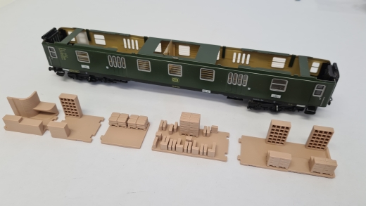 Inneneinrichtung für Märklin 4026 4044 40541 Primex 4009: DB Gepäckwagen