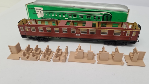 Inneneinrichtung für Märklin 4030: SJ Personenwagen 1./2. Klasse