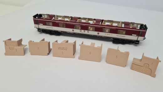 Inneneinrichtung für Märklin 4064 40542 4130, Primex 4199 4010: D-ZUG Schlafwagen