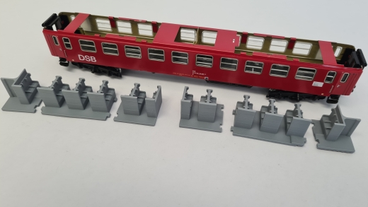 Inneneinrichtung für Märklin 4045: DSB Abteilwagen 2. Klasse (hellgrau)