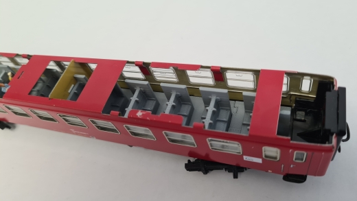 Inneneinrichtung für Märklin 4045: DSB Abteilwagen 2. Klasse (hellgrau)