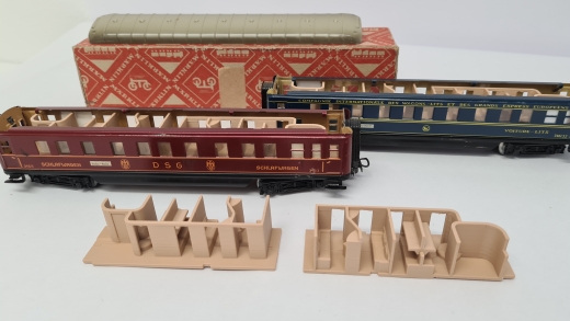 Inneneinrichtung für Märklin 346/3 4010 346/3J 4011: DSG / CIWL Schlafwagen Schürzenwagen D-ZUG