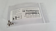 Tischlampen für H0 Speisewagen, 16 Stück