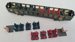 Inneneinrichtung (4-farbig) für Märklin 4066: SBB Schnellzugwagen 1. Klasse