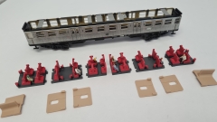 Inneneinrichtung (3-farbig) für Märklin 4042: DB Silberling 2.Kl. Nahverkehrswagen